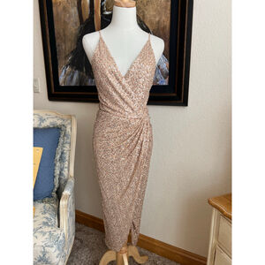NWT Jonathan Simkhai Gold Sequin Midi Dress S